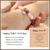 16 Birthday Gifts for Girls, Natural Stone Heart Bracelets for Daughter Granddaughter Niece Friend Sister HA006-Birth-16-PinkPurple