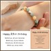 21 Birthday Gifts for Girls, Natural Stone Heart Bracelets for Daughter Granddaughter Niece Friend Sister HA006-Birth-21-GreenYelllow
