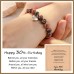 30 Birthday Gifts for Women, Natural Stone Heart Bracelets for Mom Auntie Wife Friend Sister HA006-Birth-30-RedBean