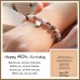 40 Birthday Gifts for Women, Natural Stone Heart Bracelets for Mom Auntie Wife Friend Sister HA006-Birth-40-Pink