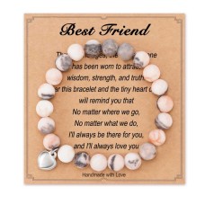 Friendship Bracelets, Best Friend Friendship Gifts for Women Friends Female Birthday Christmas Mothers Day Valentines Day - HA002-Friend-Pink