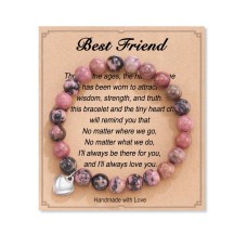 Friendship Bracelets, Best Friend Friendship Gifts for Women Friends Female Birthday Christmas Mothers Day Valentines Day - HA002-Friend-RedBean