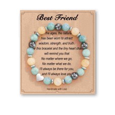 Friendship Bracelets, Best Friend Friendship Gifts for Women Friends Female Birthday Christmas Mothers Day Valentines Day - HA002-Friend-BlueYellow