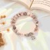 Farewell Gifts, Natural Stone Lucky Elephant Bracelets Goodbye Retirement Gifts for Women Men-H0002-Pink