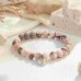 Natural Stone Sweet Heart Bracelet for Daughter / Granddaughter / Bonus Daughter / Daughter in LawH0027-Daughter-Mom-Pink