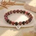 Natural Stone Heart Bracelet Christmas Birthday Gifts for Mom / Bonus Mom / Mother in Law / Boyfriends MomH0031-Mom-Son-Redbean