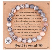 HGDEER Retirement Bracelet for Women/Men Going Away Farewell Gifts For Coworkers Teacher Bracelets-HC008-Pink