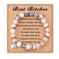 Natural Stone Friendship Bracelet, Meaningful Gifts for Women Girls with Gift Message Card HA002-Friend-bitches