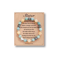 Sister Bracelet, Sister Gifts for Sister Her Teen Girls from Sisters Birthday Mothers Day Christmas - HA001-Sister-BlueYellow