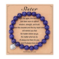 Sister Bracelet, Sister Gifts for Sister Her Teen Girls from Sisters Birthday Mothers Day Christmas - HA001-Sister-Blue